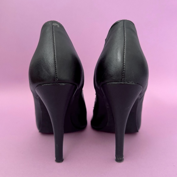 Women's COLIN STUART Black Leather Stiletto High Heel Bootie Size 7B - Picture 5 of 11